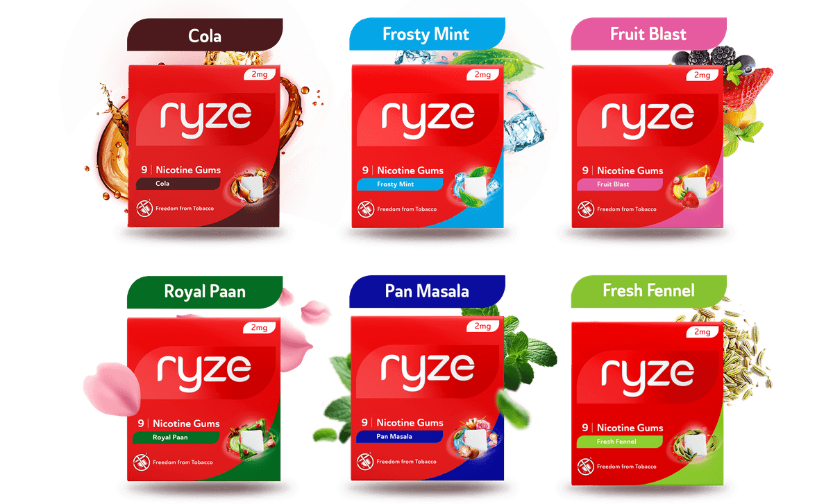 Chart showing the nicotine level drop with consistent Ryze usage