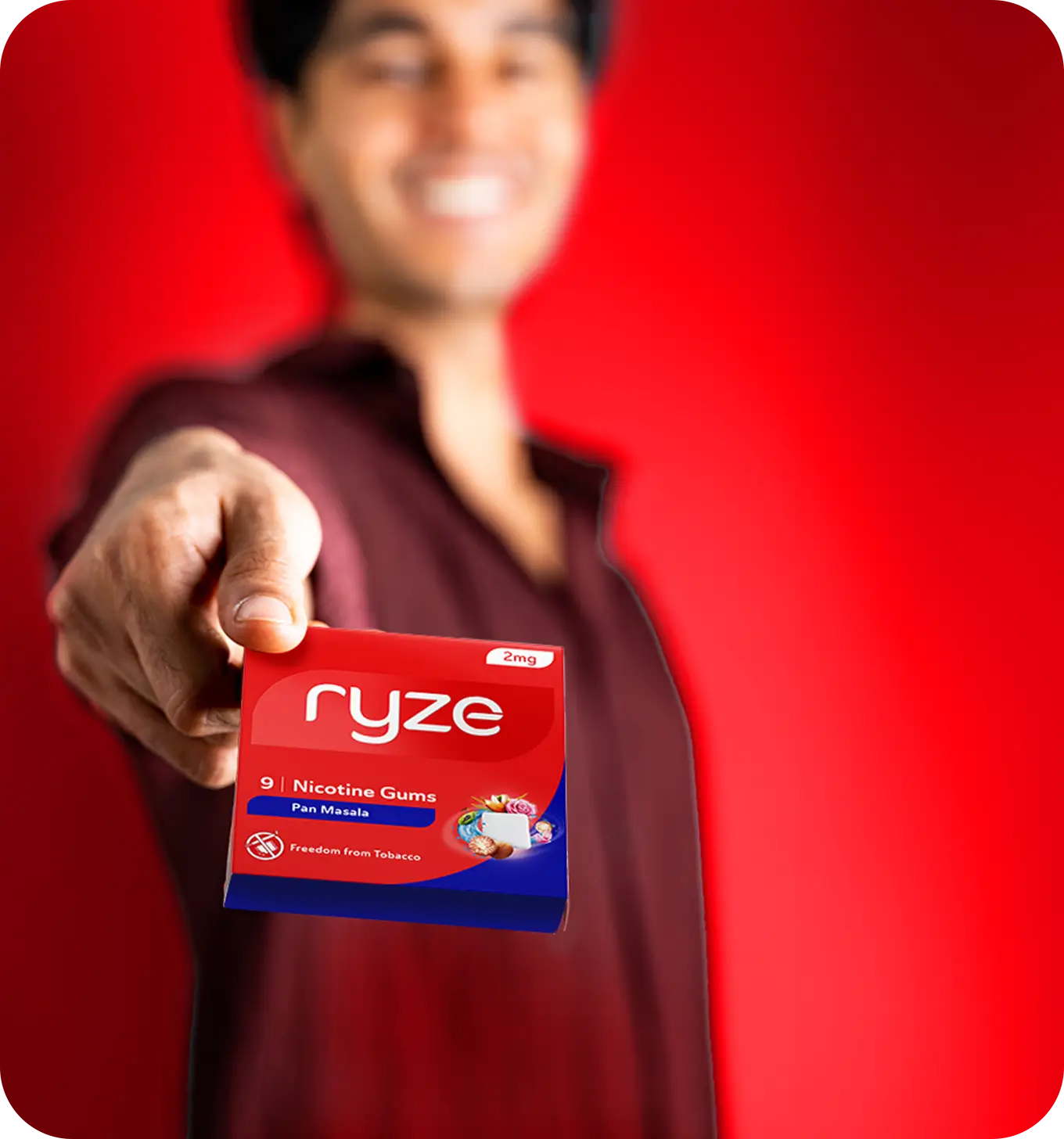 Hand holding Ryze gum